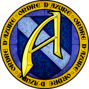 Logo of The Order of Azure, our affiliate program supporting LARP organizations with equipment discounts.